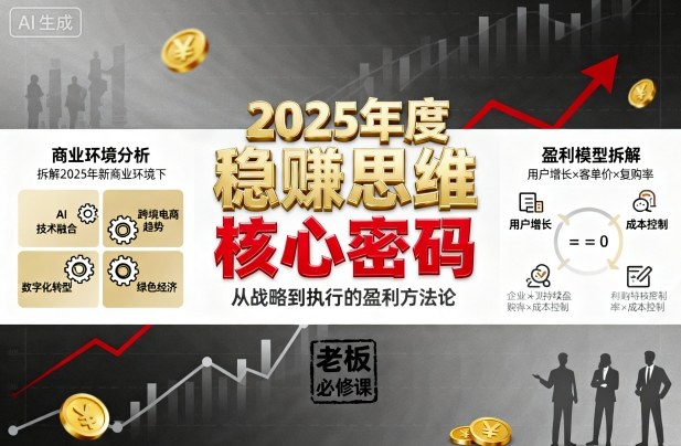 2025年度稳賺思维老板创业营，拆解2025年新商业环境下，企业实现持续盈利的核心密码-龙大资源