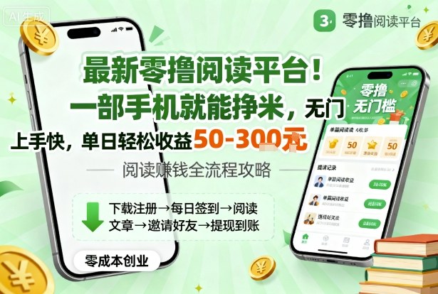 最新零撸阅读平台！一部手机就能挣米，无门槛上手快，单日轻松收益50-3张【揭秘】-龙大资源
