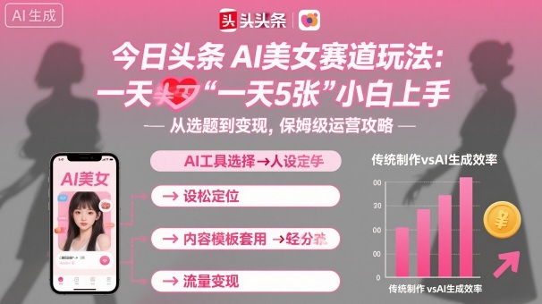 今日头条AI美女赛道玩法，一天轻松5张，小白轻松上手-龙大资源