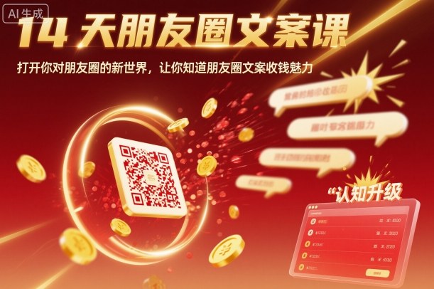 14天朋友圈文案课，打开你对朋友圈的新世界，让你知道朋友圈文案收钱魅力-龙大资源