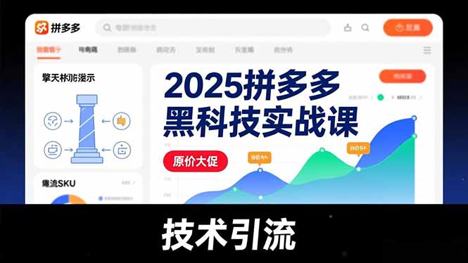 2025拼多多黑科技实战课，擎天柱玩法、爆流SKU、原价大促，技术引流，单店日销轻松破千单-龙大资源