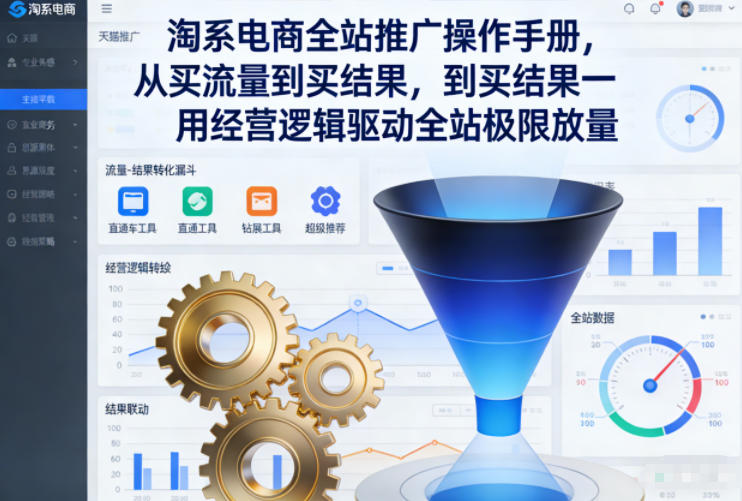 淘系电商全站推广操作手册，从买流量到买结果一用经营逻辑驱动全站极限放量-龙大资源