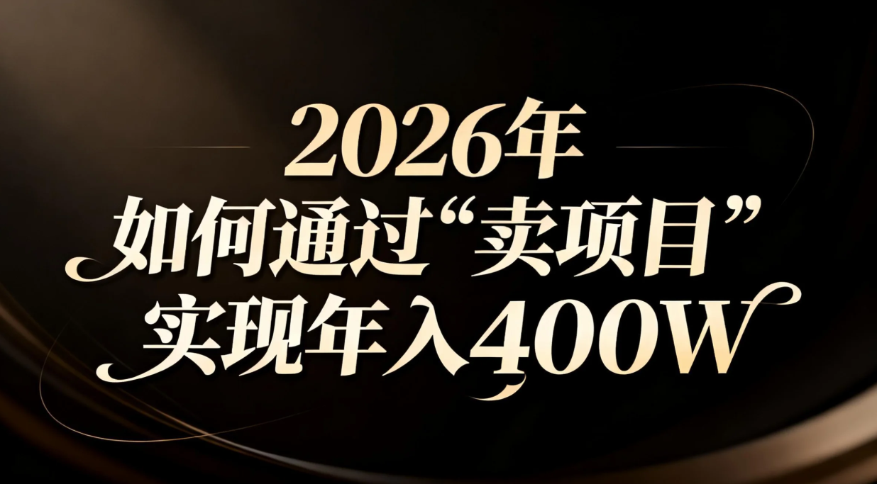 2026年如何通过“卖项目”实现年入百万-龙大资源