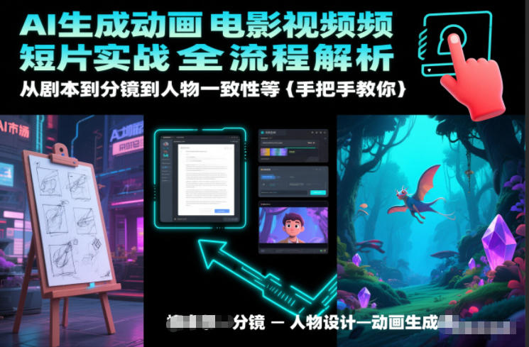 AI生成动画电影视频短片实战全流程解析，从剧本到分镜到人物一致性等手把手教你-龙大资源