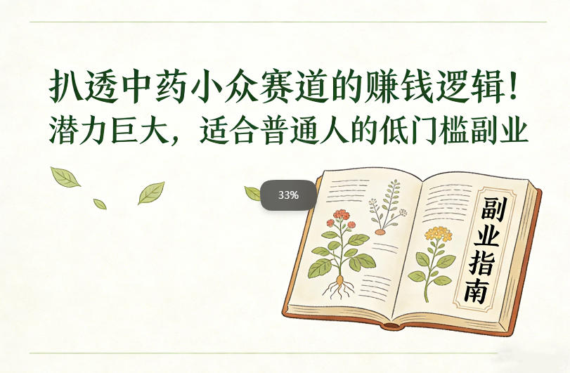 扒透中药小众赛道的賺米逻辑，潜力巨大，适合普通人的低门槛副业-龙大资源