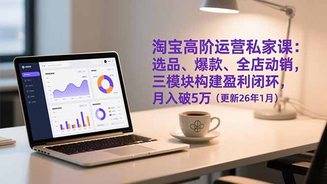 淘宝高阶运营私家课：选品、爆款、全店动销，三模块构建盈利闭环，月入破5万(更新26年1月-龙大资源