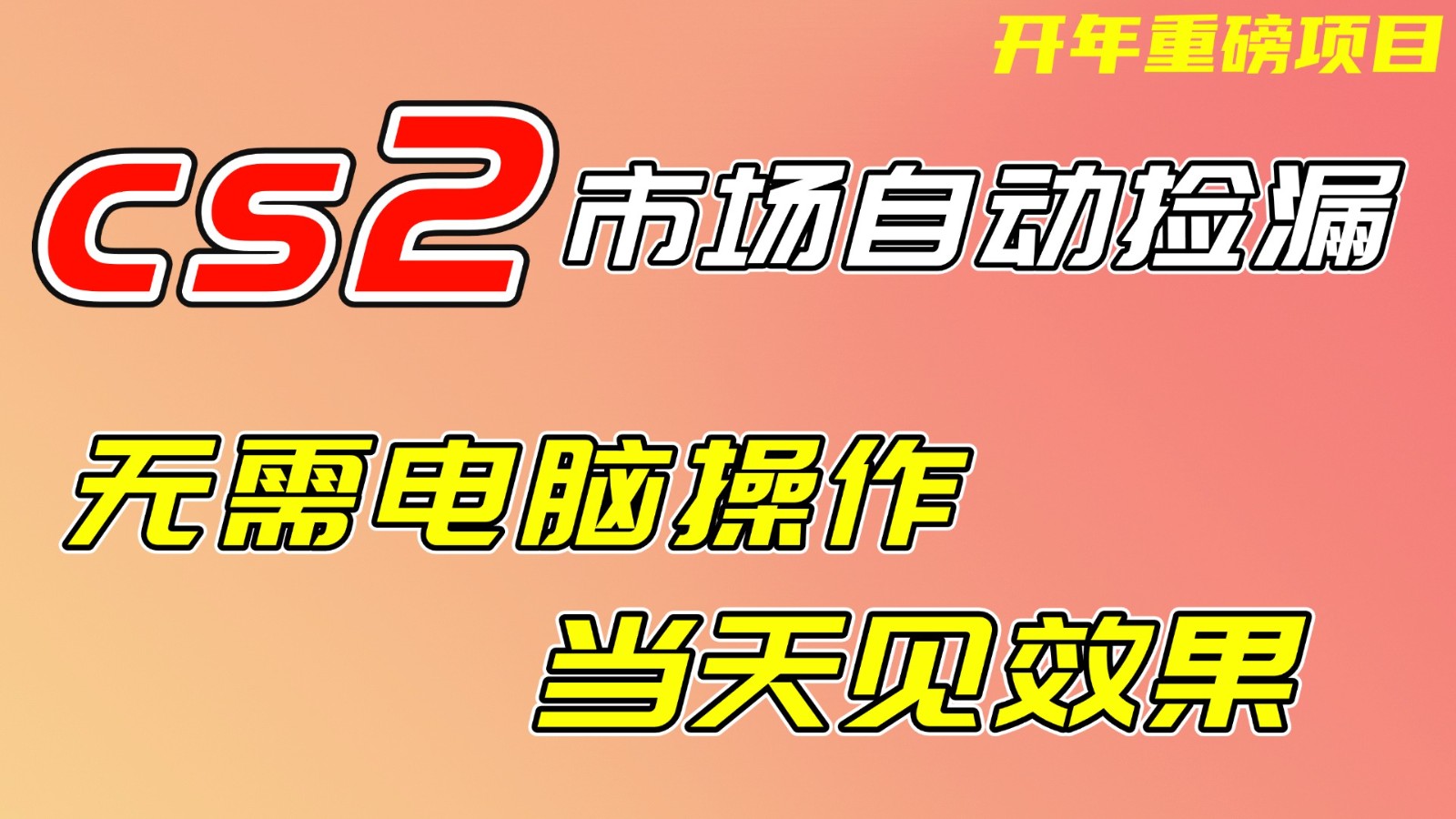 CS2市场挂机项，无需电脑操作，无需进入游戏，当天见效果，支持任何形式验证-龙大资源
