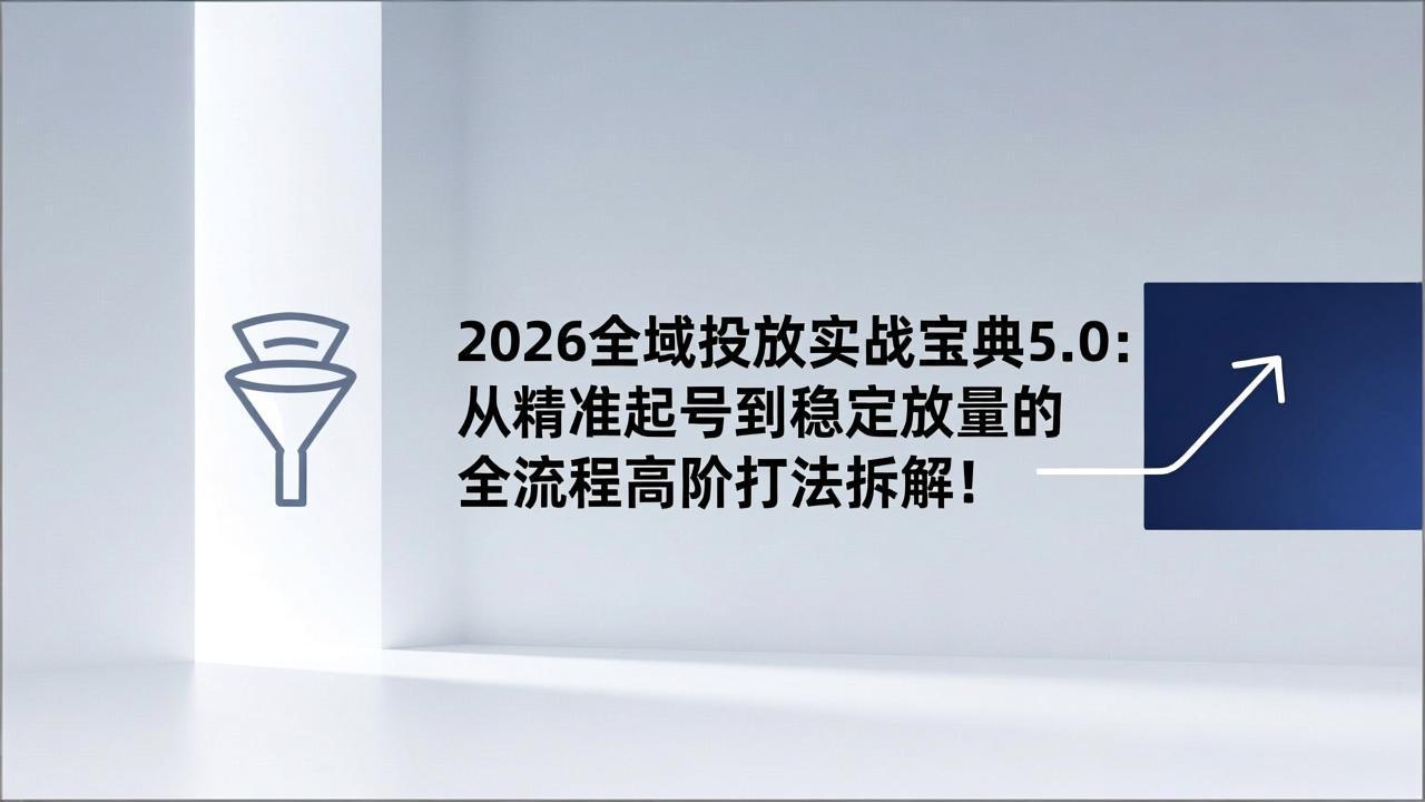 2026全域投放实战宝典5.0：从精准起号到稳定放量的全流程高阶打法拆解！-龙大资源