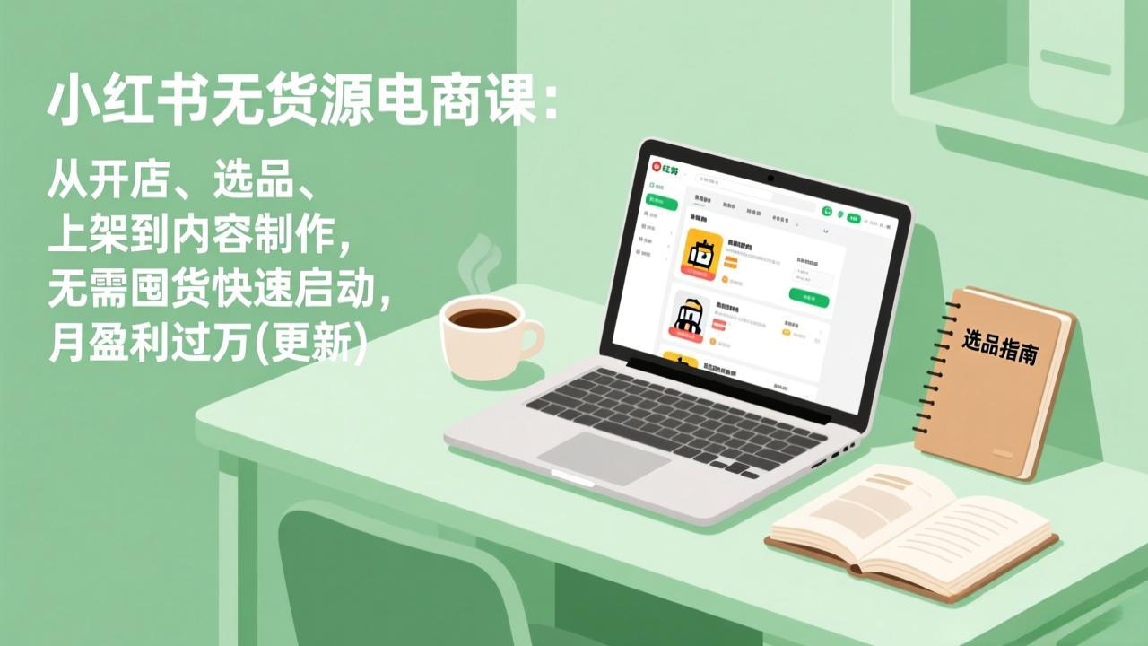 小红书无货源电商课:从开店、选品、上架到内容制作,无需囤货快速启动,月盈利过万(更新-龙大资源