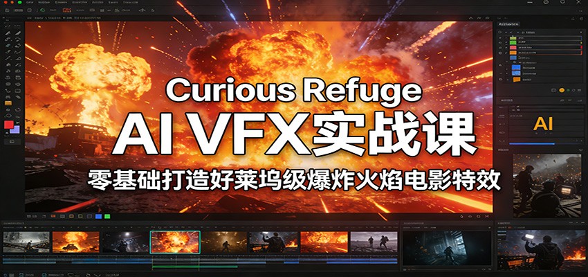 Curious Refuge AI VFX实战课,零基础打造好莱坞级爆炸火焰电影特效-龙大资源