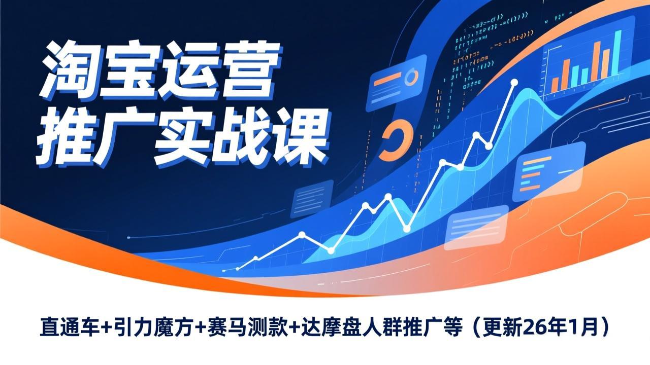 淘宝运营推广实战课，直通车+引力魔方+赛马测款+达摩盘人群推广等(更新26年1月-龙大资源