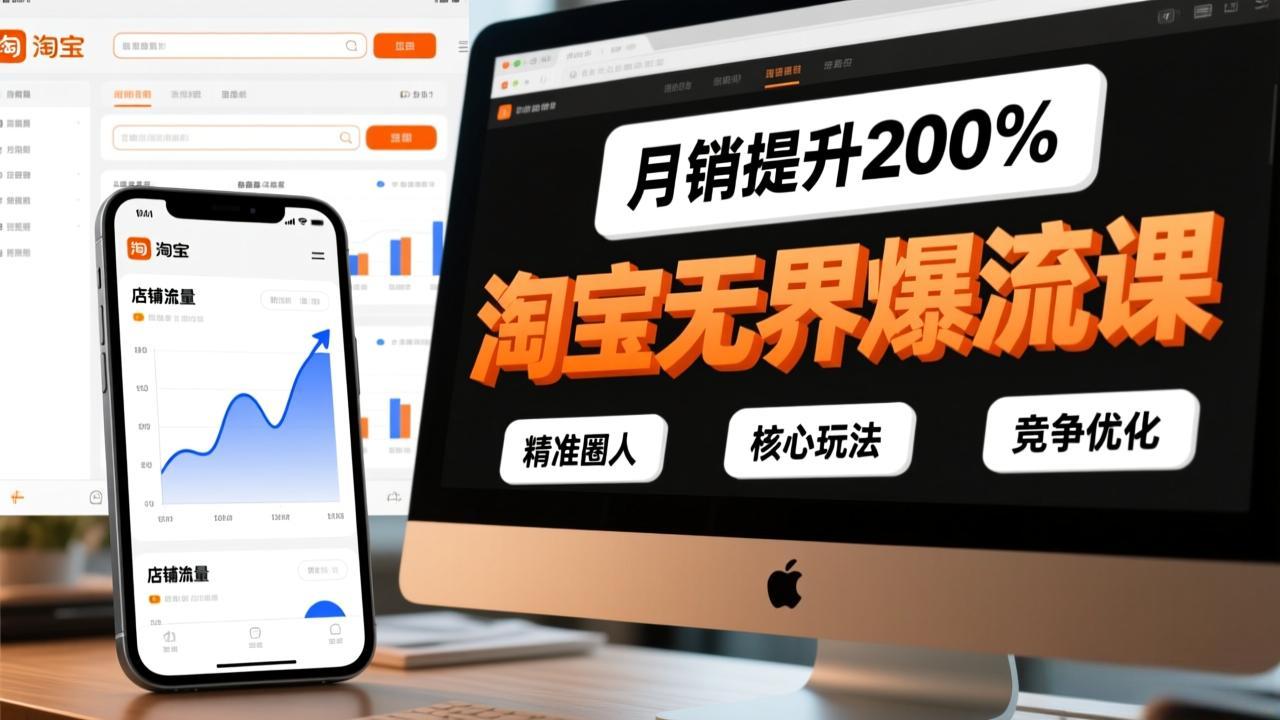 淘宝无界爆流课，精准圈人、核心玩法、竞争优化，快速引爆店铺流量，月销提升200%-龙大资源