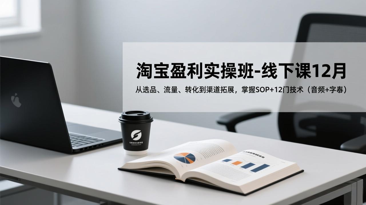 淘宝盈利实操班-线下课12月，从选品、流量、转化到渠道拓展，掌握SOP+12门技术(音频+字幕-龙大资源