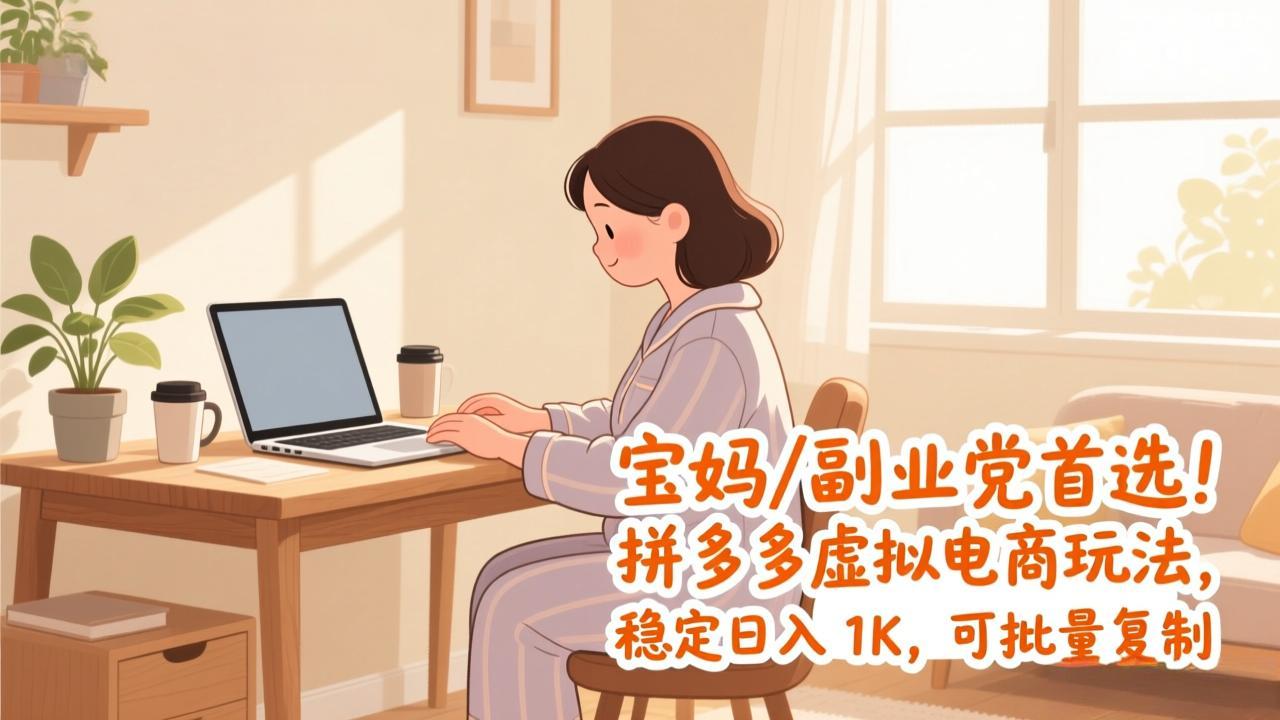 宝妈 / 副业党首选!拼多多虚拟电商玩法,稳定日入 1K,可批量复制-龙大资源
