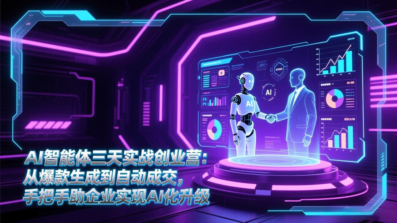 AI智能体三天实战创业营:从爆款生成到自动成交,手把手助企业实现AI化升级-龙大资源