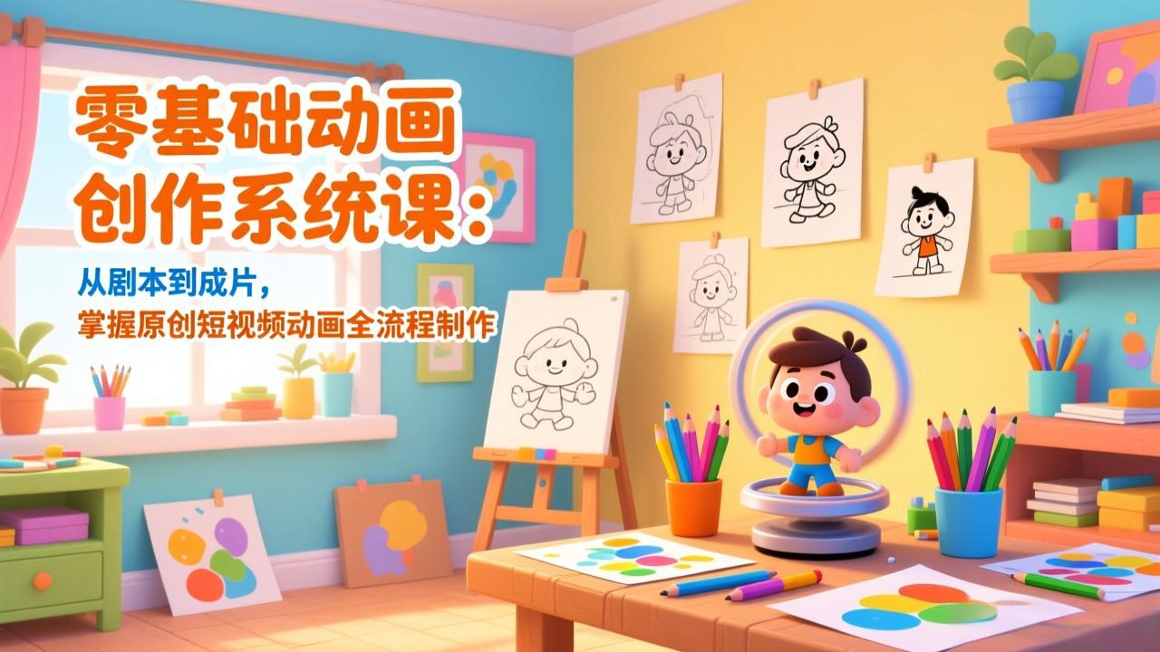 零基础动画创作系统课：从剧本到成片，掌握原创短视频动画全流程制作-龙大资源