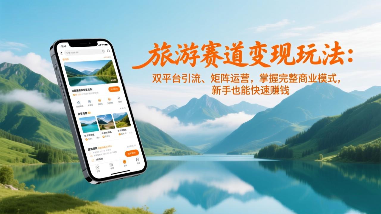 旅游赛道变现玩法：双平台引流、矩阵运营，掌握完整商业模式，新手也能快速赚钱-龙大资源