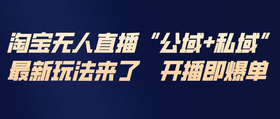 淘宝无人直播最新玩法，包含私域和公域两种玩法-龙大资源