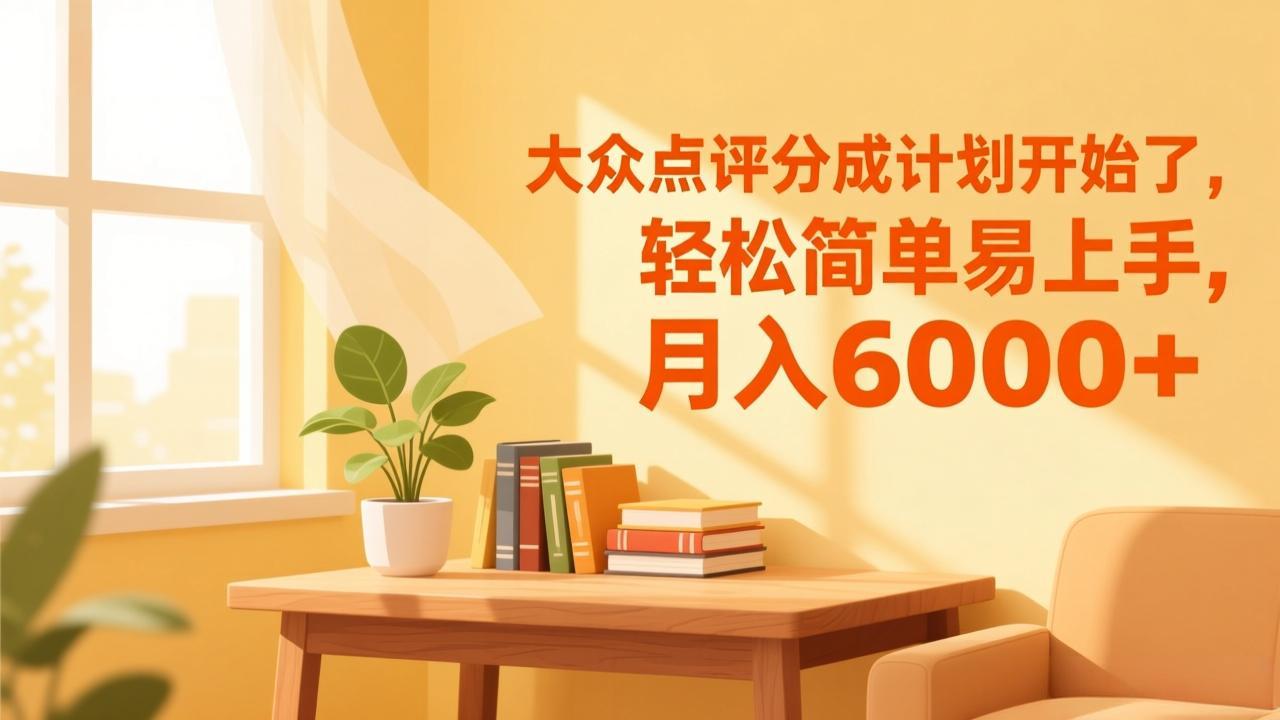 大众点评分成计划开始了,轻松简单易上手,月入6000+-龙大资源