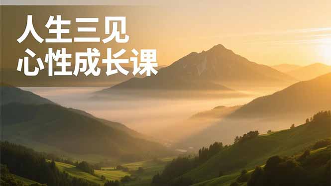 人生三见心性成长课,见天地众生自己,搞透人性安顿身心,活出清晰自我,内在富足无价-龙大资源