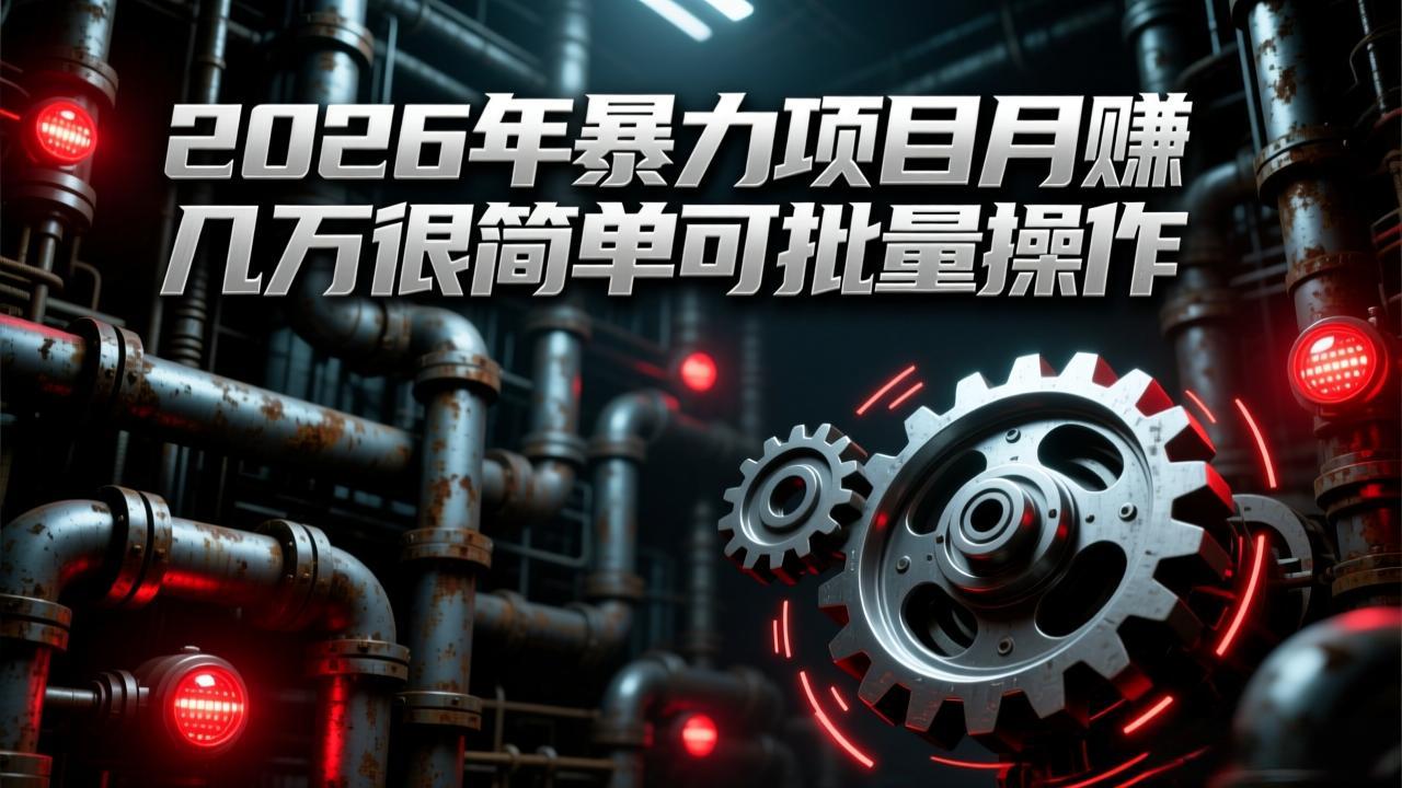 2026年暴力项目月赚几万很简单可批量操作,成本低,利润大-龙大资源