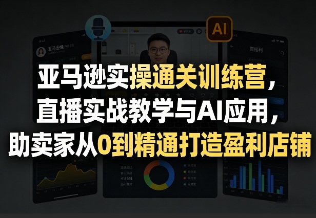 亚马逊实操通关训练营,直播实战教学与AI应用,助卖家从0到精通打造盈利店铺(更新8月17日)-龙大资源
