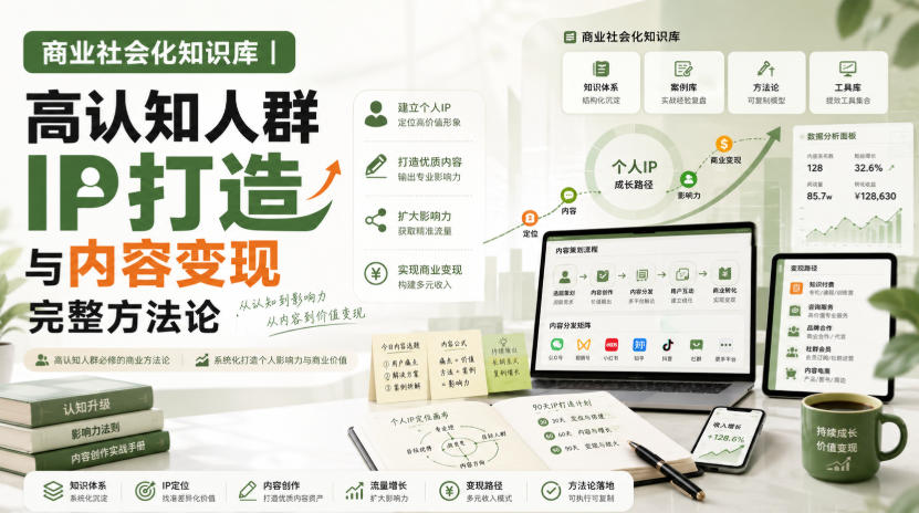 商业社会化知识库｜高认知人群IP打造与内容变现完整方法论【文档】-龙大资源