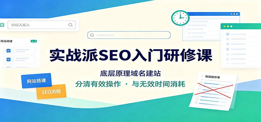 实战派SEO入门研修课：底层原理域名建站，分清有效操作与无效时间消耗-龙大资源