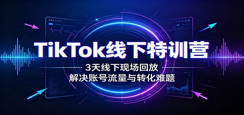 TikTok线下特训营:3天线下现场回放,解决账号流量与转化难题-龙大资源