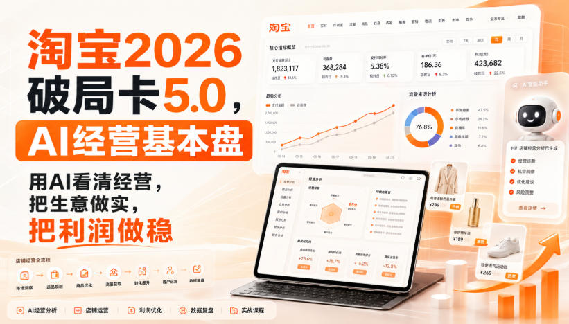 智篆商业-淘宝2026破局卡5.0，AI经营基本盘，用AI看清经营，把生意做实，把利润做稳-龙大资源