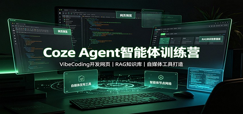 Coze Agent智能体训练营:VibeCoding开发网页,RAG知识库,自媒体工具打造-龙大资源