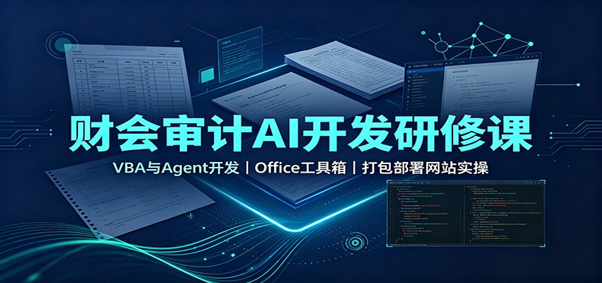 财会审计AI开发研修课：VBA与Agent开发，Office工具箱，打包部署网站实操-龙大资源