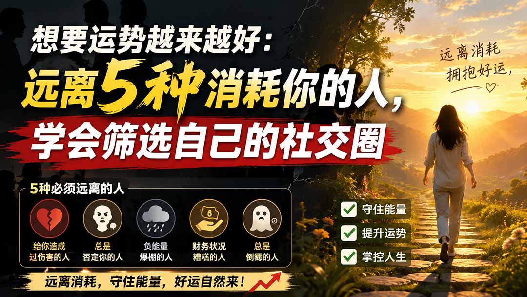 付费文章：想要运势越来越好：远离5种消耗你的人，学会筛选自己的社交圈-龙大资源