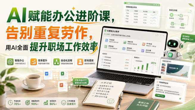 AI赋能办公进阶课,告别重复劳作,用AI全面提升职场工作效率-龙大资源