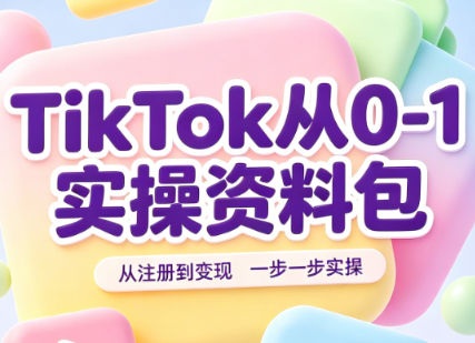 TikTok从0-1实操资料包：养号SOP+爆款公式+投流手册-龙大资源
