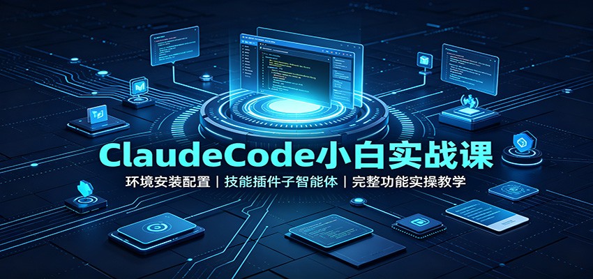 ClaudeCode小白实战课:环境安装配置,技能插件子智能体,完整功能实操教学-龙大资源