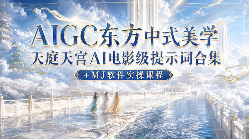 AIGC东方中式美学天庭天宫AI电影级提示词合集+MJ软件实操课程-龙大资源