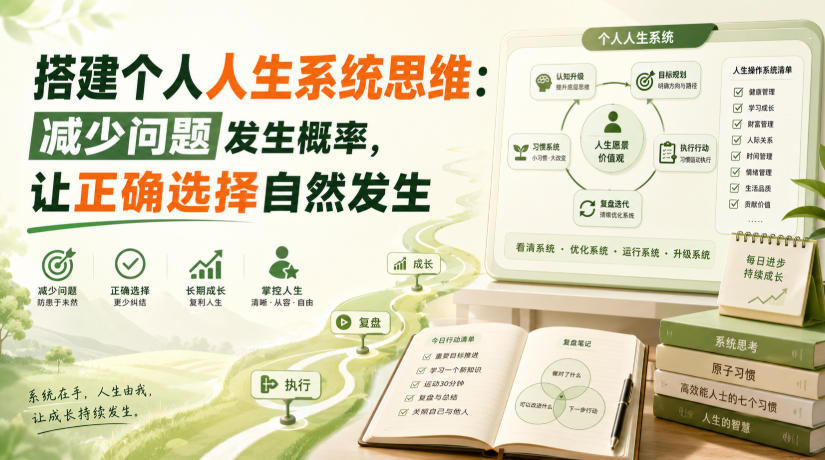 付费文章:搭建个人人生系统思维:减少问题发生概率,让正确选择自然发生-龙大资源