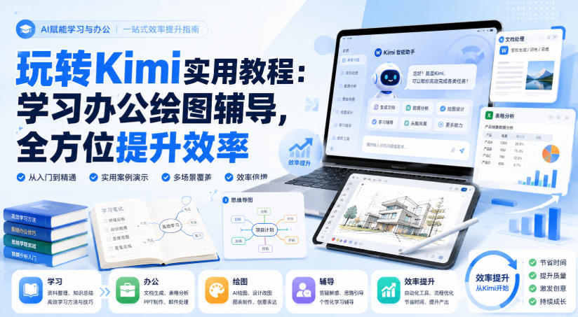 玩转Kimi实用教程:学习办公绘图辅导,全方位提升效率-龙大资源