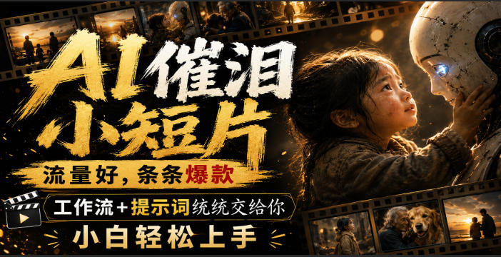 AI催泪小短片,流量好,条条爆款,工作流+提示词统统交给你,小白轻松上手-龙大资源