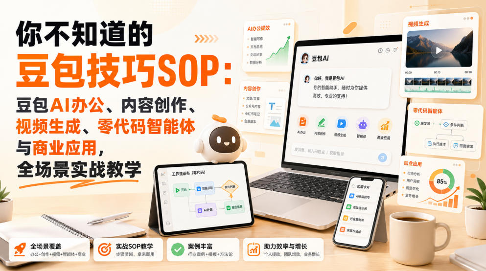 你不知道的豆包技巧SOP：豆包AI办公、内容创作、视频生成、零代码智能体与商业应用，全场景实战教学-龙大资源