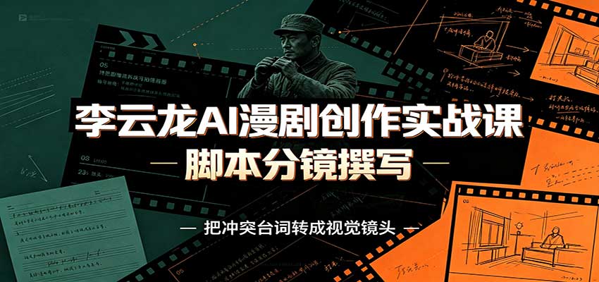 李云龙AI漫剧创作实战课:角色人设还原,脚本分镜撰写,AI漫剧成片完整制作教学-龙大资源