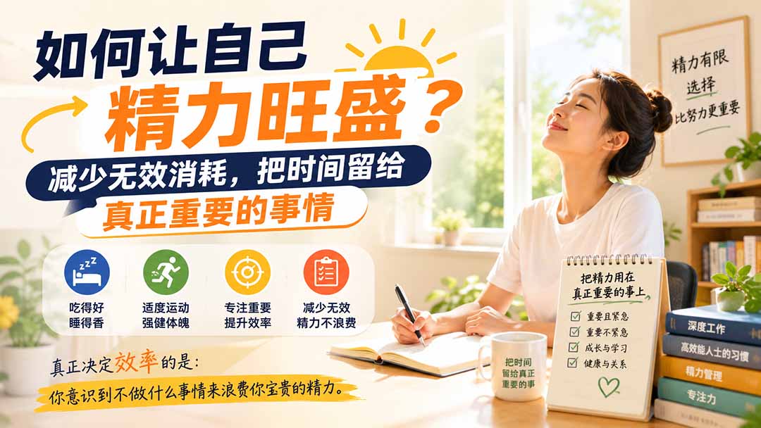 付费文章：如何让自己精力旺盛？减少无效消耗，把时间留给真正重要的事情-龙大资源