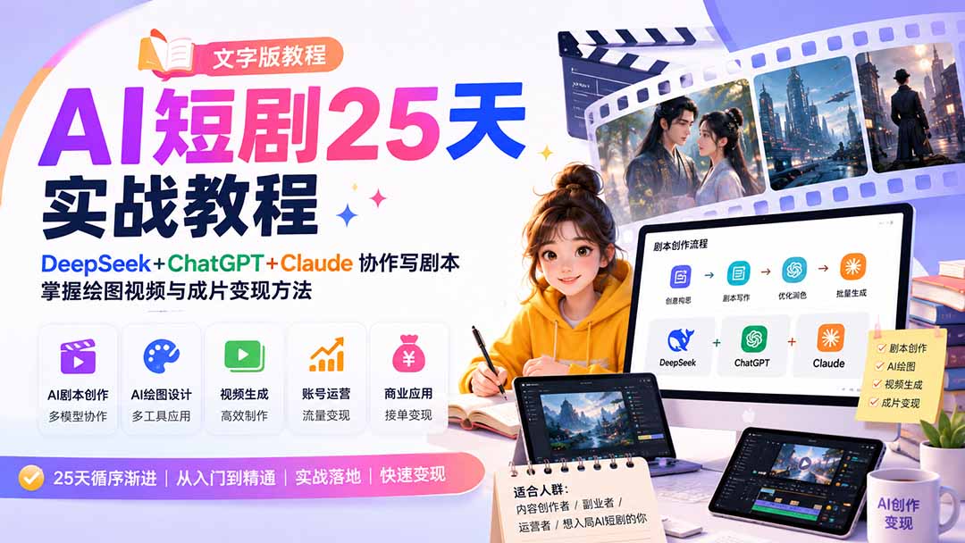 AI短剧25天实战教程(文字版教程-龙大资源