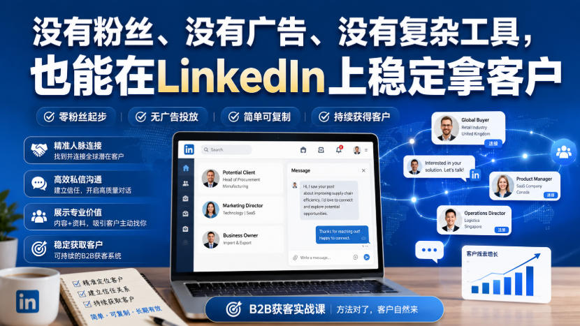 没有粉丝、没有广告、没有复杂工具,也能在LinkedIn上稳定拿客户【原创双语字幕】-龙大资源