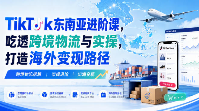 TikTok东南亚进阶课，吃透跨境物流与实操，打造海外变现路径-龙大资源