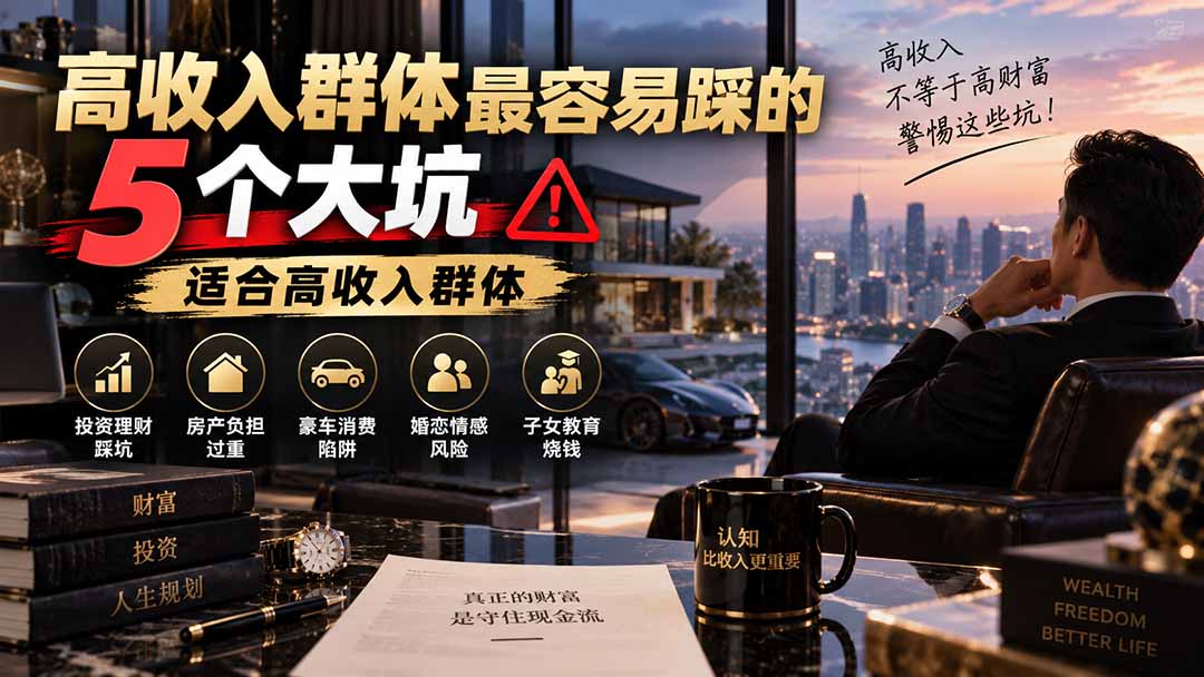 付费文章：高收入群体最容易踩的5个大坑，适合高收入群体-龙大资源