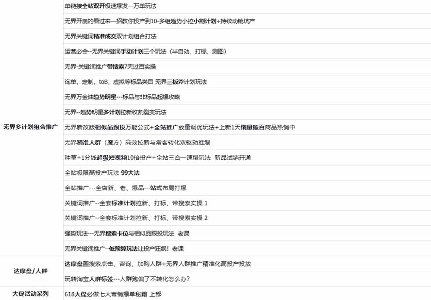 图片[2]-2026淘天开单秘籍PRO实战陪跑课程：全套落地运营玩法，一站式解决淘宝流量低、不出单难题(更新260906-龙大资源