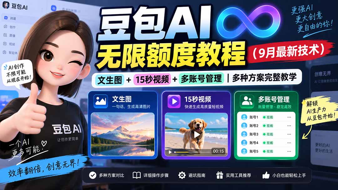 豆包AI无限额度教程(9月最新技术-龙大资源