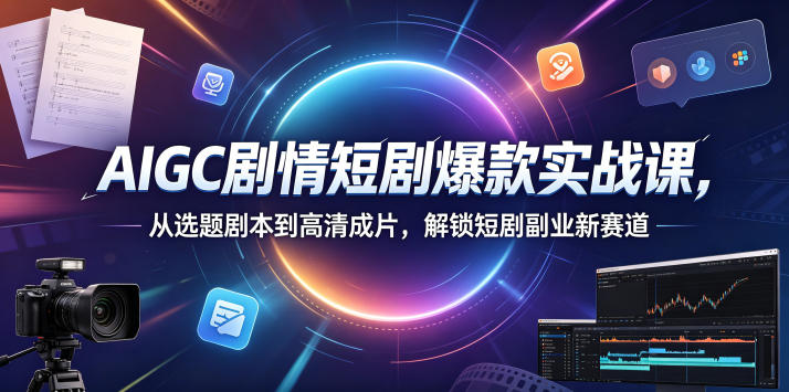 AIGC剧情短剧爆款实战课,从选题剧本到高清成片,解锁短剧副业新赛道(更新0906)-龙大资源